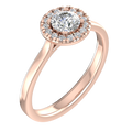 Round Halo Solitaire Ring with Smooth Shank – 3D Model