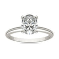 1 1/2 CTW Oval Lab Grown Diamond Solitaire Engagement Ring 14K White