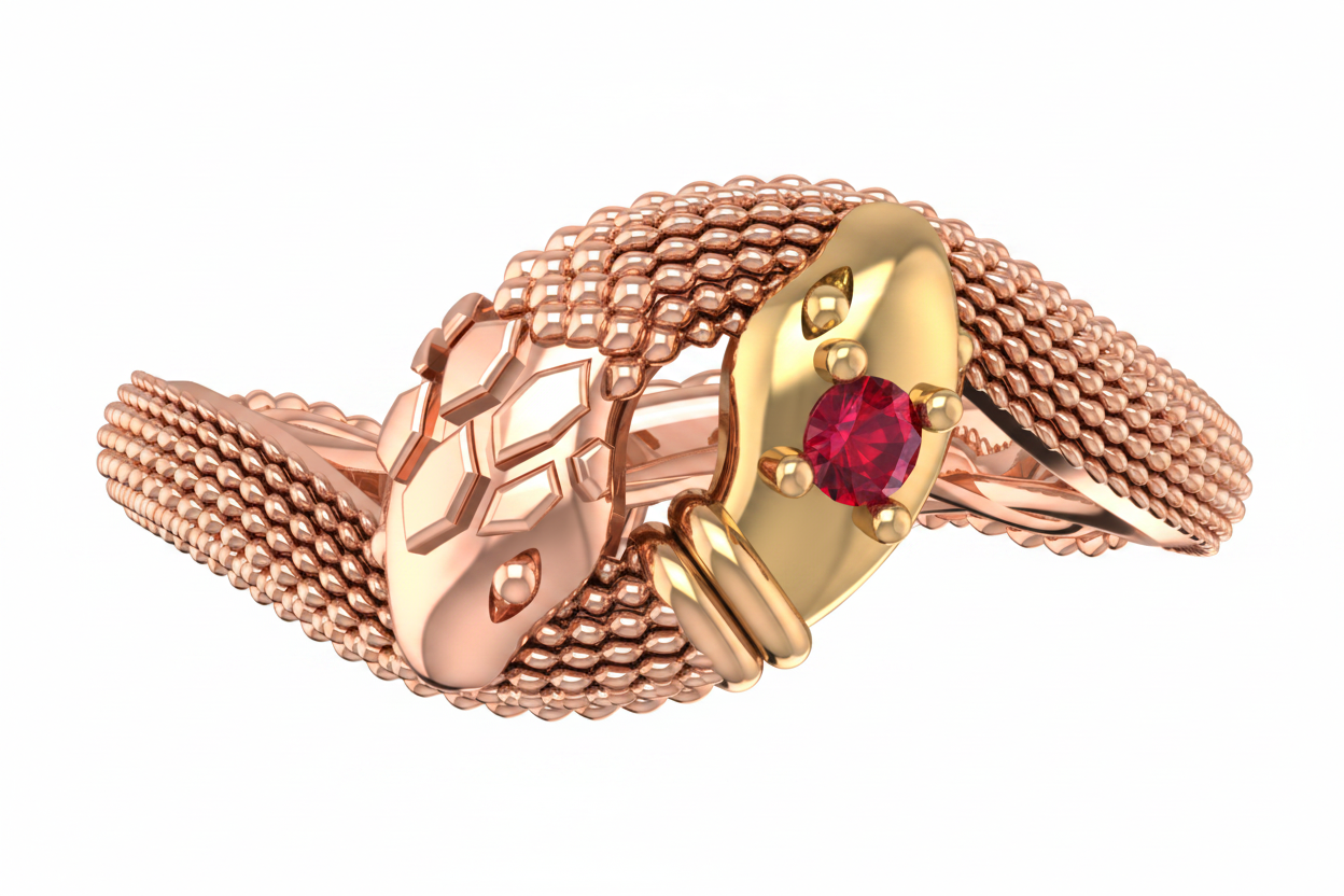 Intertwined Serpents Ring – Unity, Love & Wisdom | BY GALYA