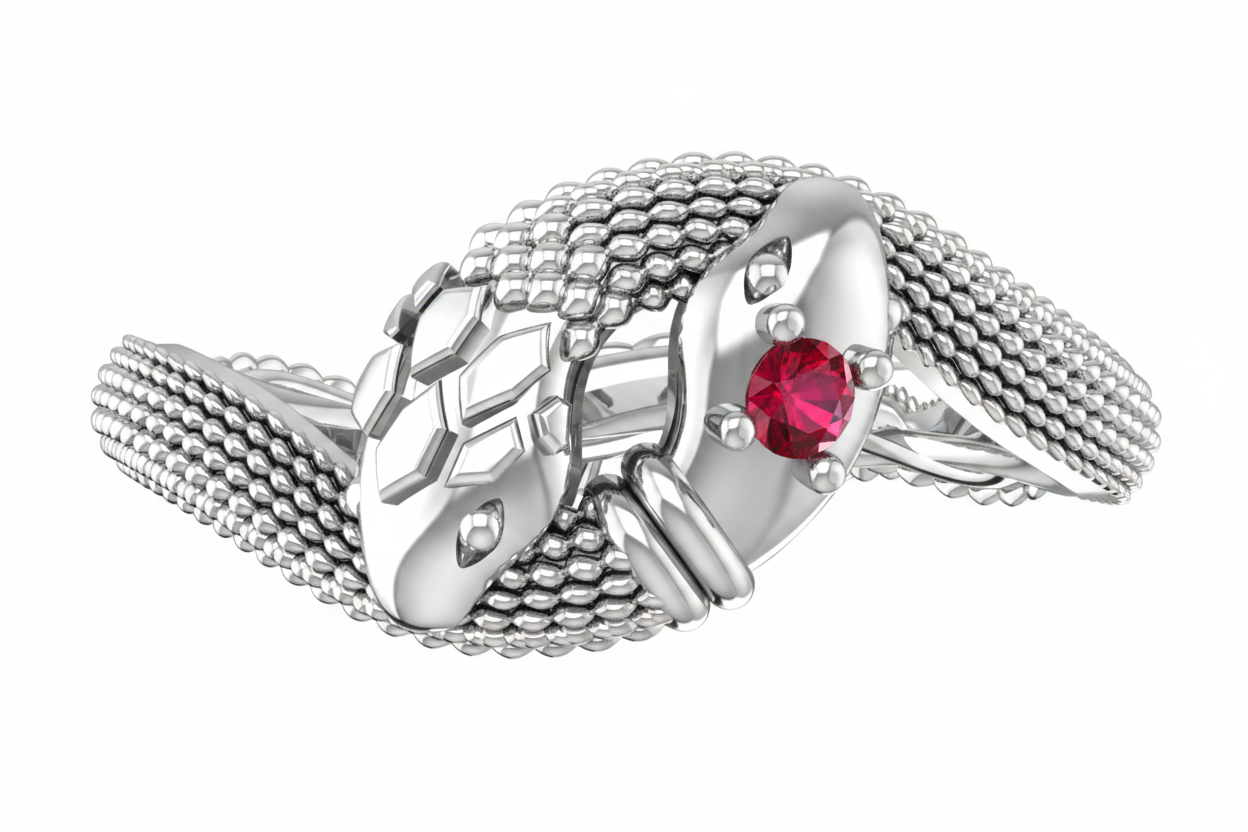 Intertwined Serpents Ring – Unity, Love & Wisdom | BY GALYA