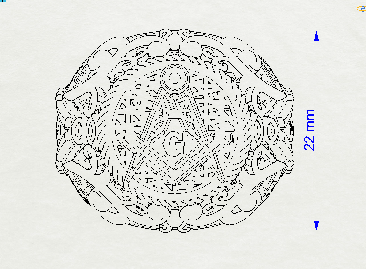 Masonic Ring   - Breathable Lattice Structure  BY GALYA