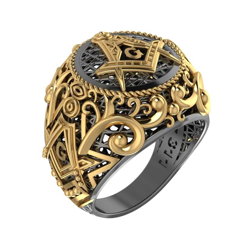 Masonic Ring   - Breathable Lattice Structure  BY GALYA