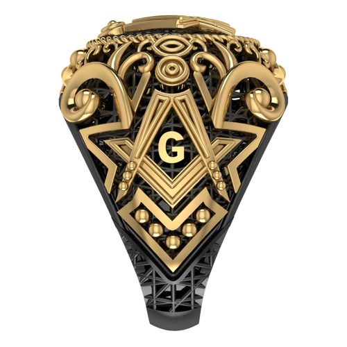 Masonic Ring   - Breathable Lattice Structure  BY GALYA