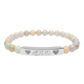 Engraved 'LOVE' Natural Stone Stretch Bar Bracelet