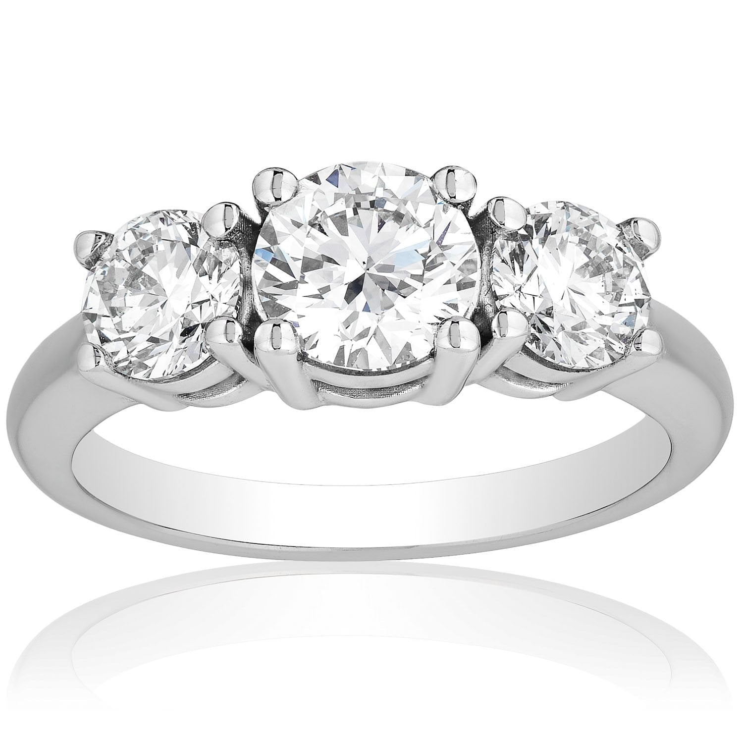 3 CTW AGI Certified Lab Grown Diamond (G-VS) Three Stone Engagement
