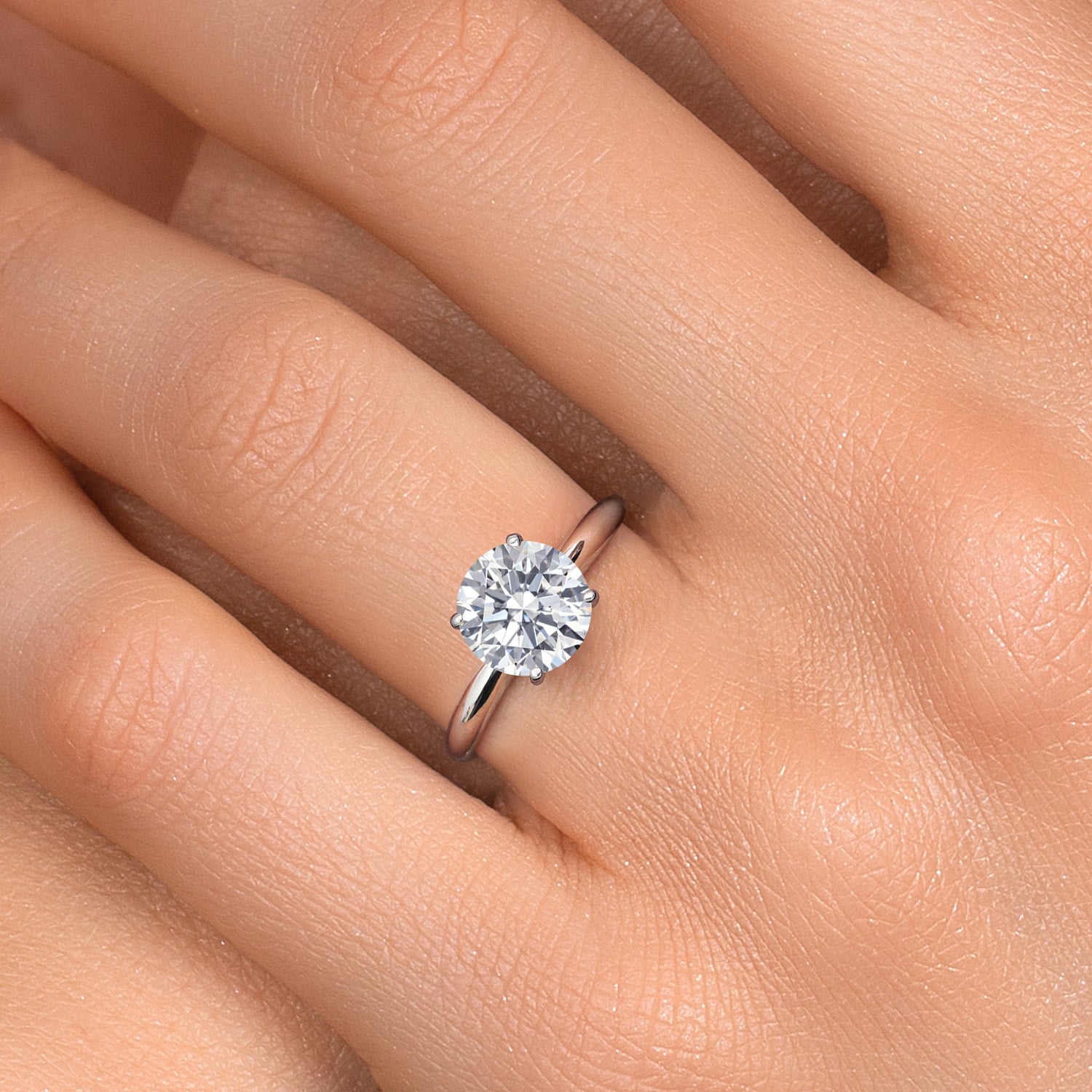 3.50 CTW Round Lab-Grown Diamond Solitaire Engagement Ring in 14K