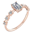 Emerald-Cut Center Ring with Round Accents – 3D Model