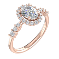 Oval Halo Ring with Graduated Side Stones – 3D Model
