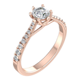Graduated Round-Stone Shoulder Ring – 3D Model