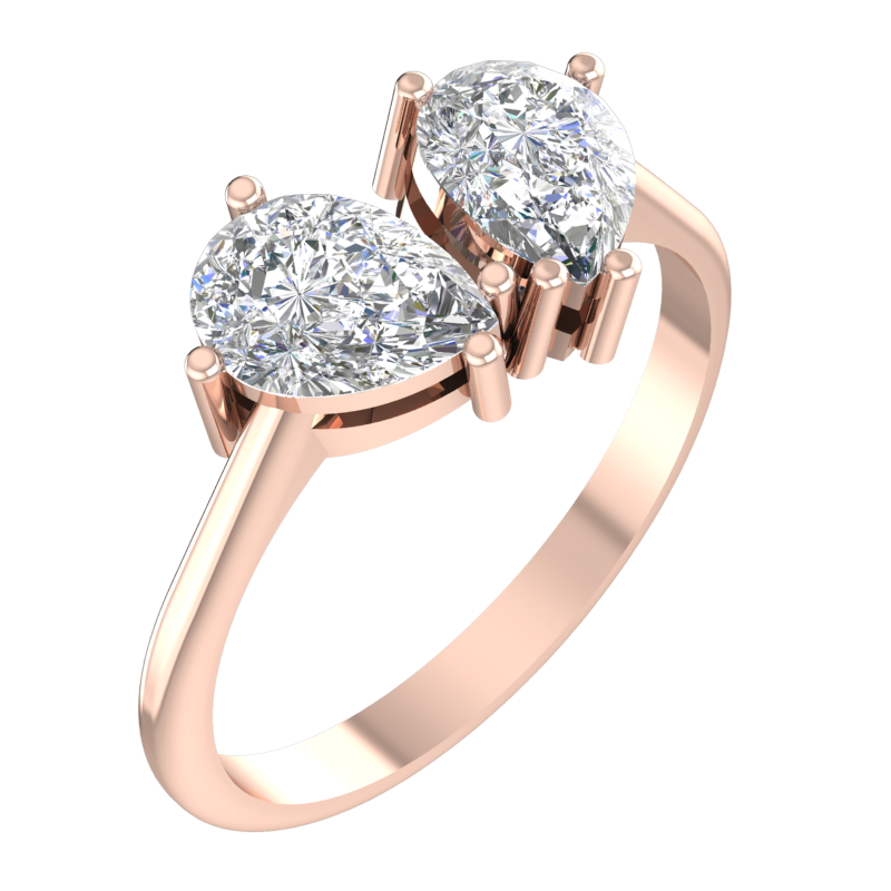 Twin Pear Two-Stone Ring – 3D Model