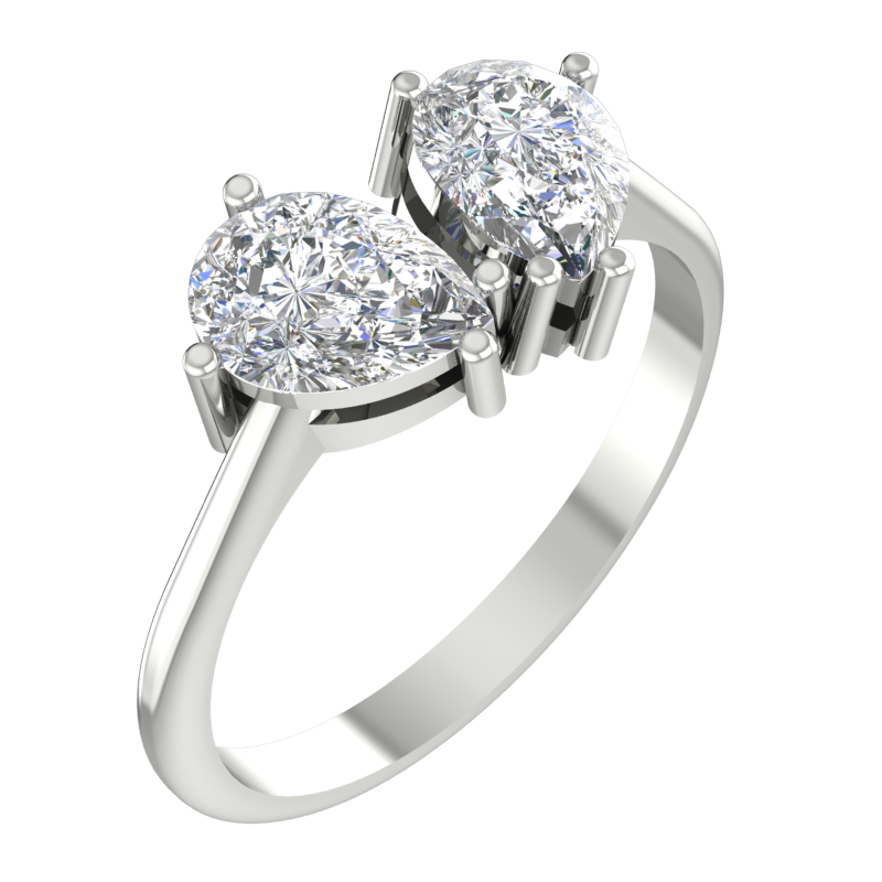 Twin Pear Two-Stone Ring – 3D Model