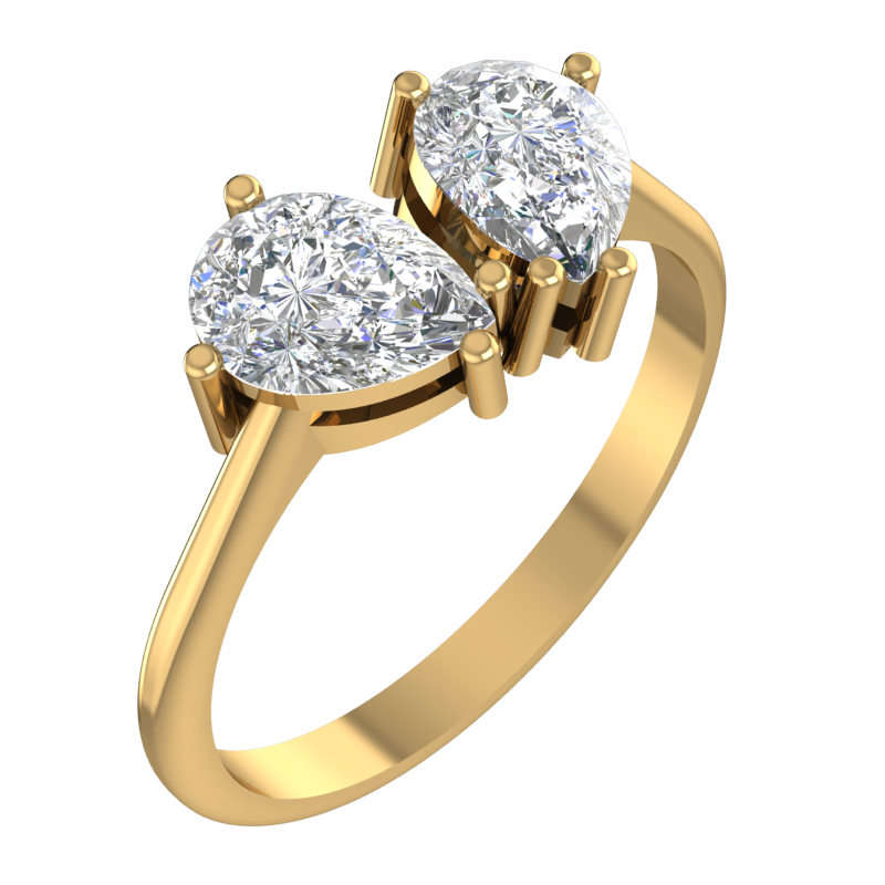 Twin Pear Two-Stone Ring – 3D Model