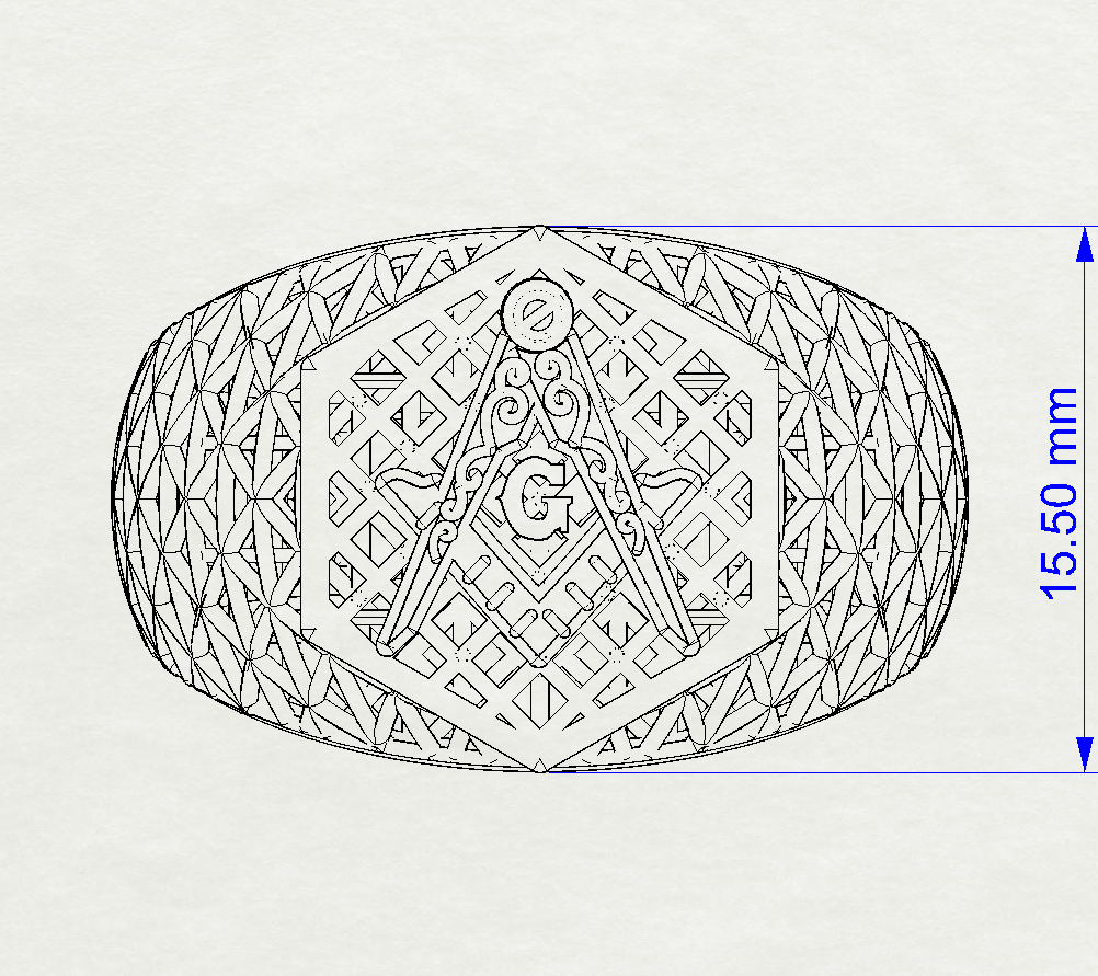 Masonic Ring   - Breathable Lattice Structure  BY GALYA