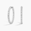 AGI Certified Inside Out 3 CTW Round Lab Grown Diamond 1" Hoop