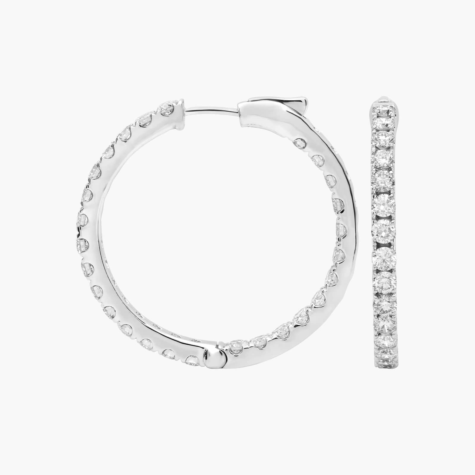 AGI Certified Inside Out 3 CTW Round Lab Grown Diamond 1" Hoop