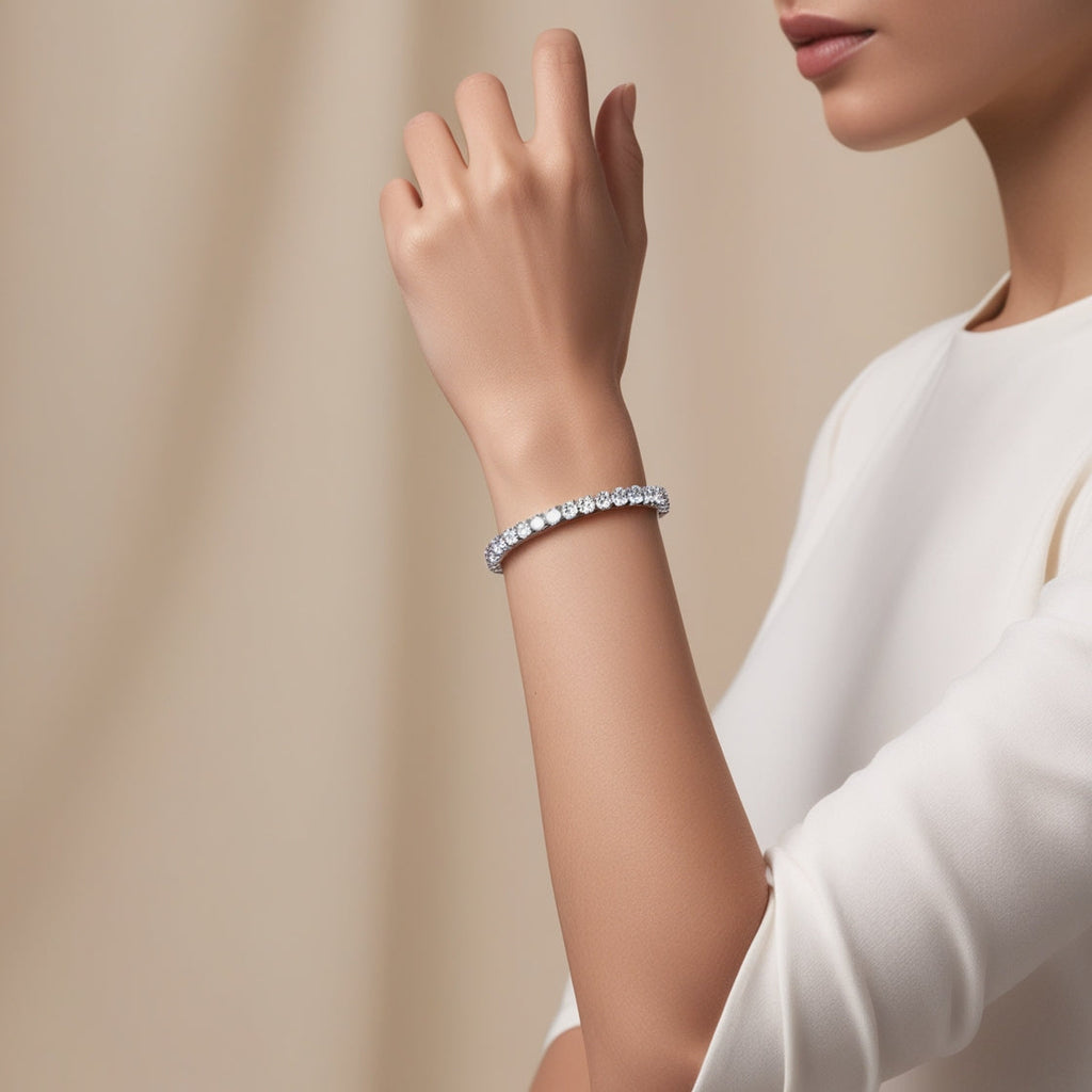 3.00 CTW AGI Certified Lab-Grown Diamond Tennis Bracelet in 14K Yellow
