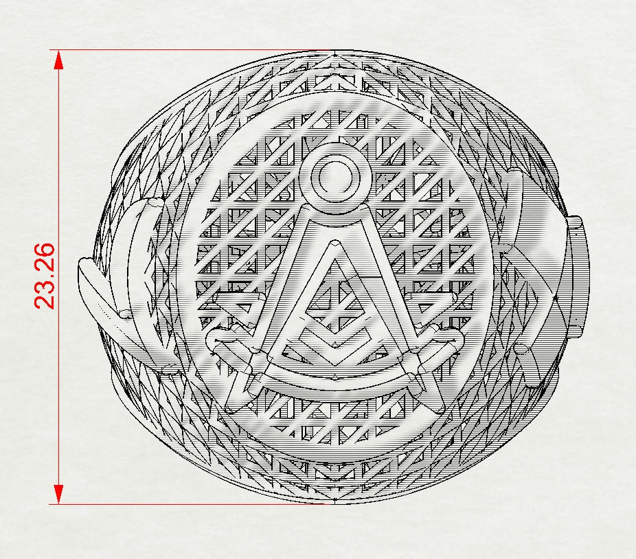 Masonic Ring Past Master – Breathable Lattice Structure  BY GALYA