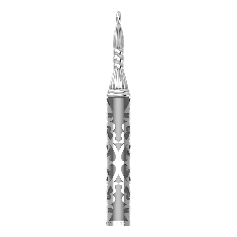 Sterling Silver Cigar Pin — Floral Filigree Case | Handcrafted 925 Silver Cigar Draw Tool & Nubber | BY GALYA