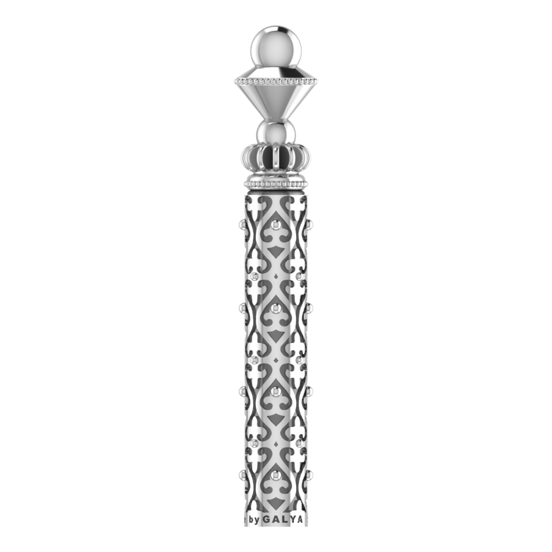 Luxury Sterling Silver Cigar Pin with Filigree Case 925 BY GALYA
