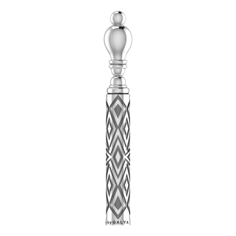Sterling Silver Cigar Pin — Diamond Lattice Case | Handcrafted 925 Silver Cigar Draw Tool & Nubber | BY GALYA