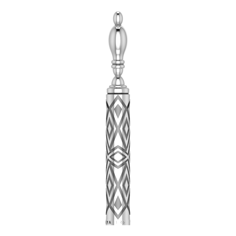 Sterling Silver Cigar Pin — Diamond Lattice Case | Handcrafted 925 Silver Cigar Draw Tool & Nubber | BY GALYA