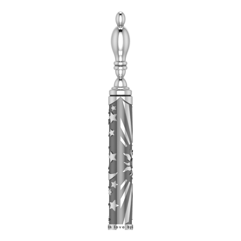 Sterling Silver Cigar Pin — Sun & Moon Filigree Case | Handcrafted 925 Silver Cigar Draw Tool & Nubber | BY GALYA