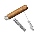 Sterling Silver Cigar Pin — Sun & Moon Filigree Case | Handcrafted 925 Silver Cigar Draw Tool & Nubber | BY GALYA