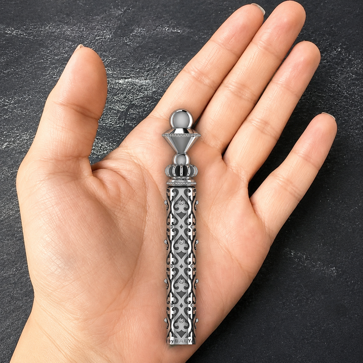 Luxury Sterling Silver Cigar Pin with Filigree Case 925 BY GALYA