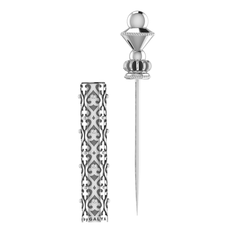 Luxury Sterling Silver Cigar Pin with Filigree Case 925 BY GALYA