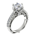 Silver Ring with 7.50mm Center Stone – Victorian Style