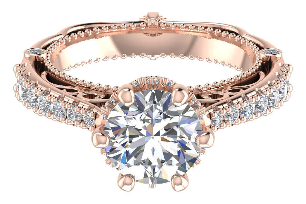Silver Ring with 7.50mm Center Stone – Victorian Style