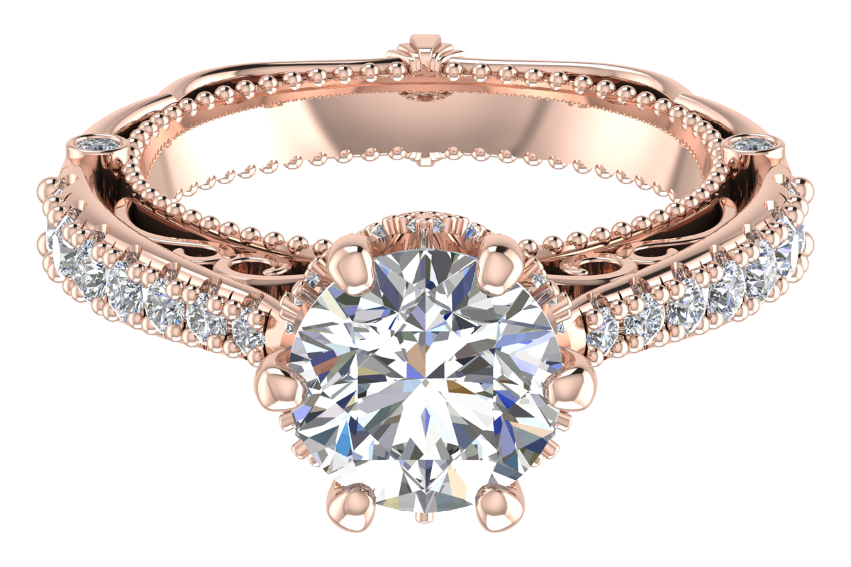 Silver Ring with 7.50mm Center Stone – Victorian Style