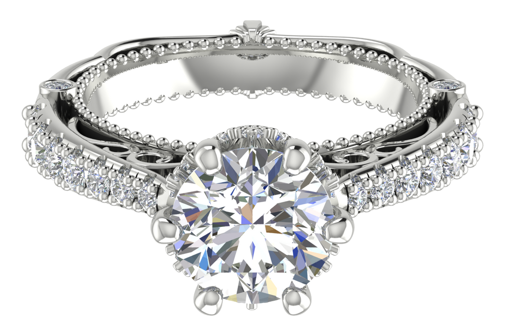 Silver Ring with 7.50mm Center Stone – Victorian Style