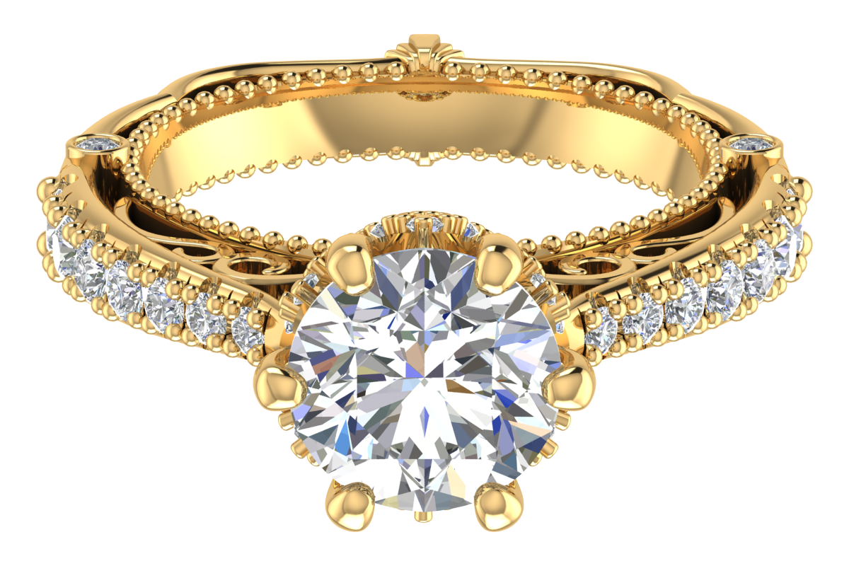 Silver Ring with 7.50mm Center Stone – Victorian Style