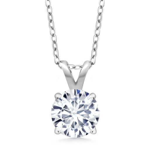 .80 CTW Certified Genuine Moissanite Solitaire Pendant Necklace -