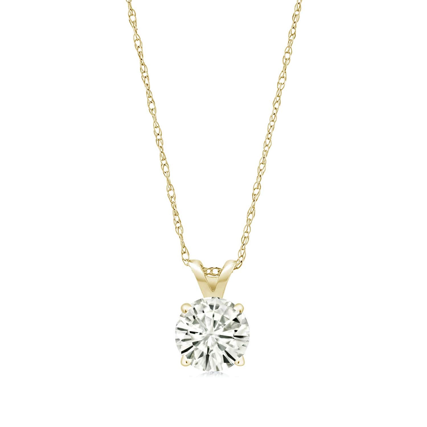 .80 CTW Certified Genuine Moissanite Solitaire Pendant Necklace -