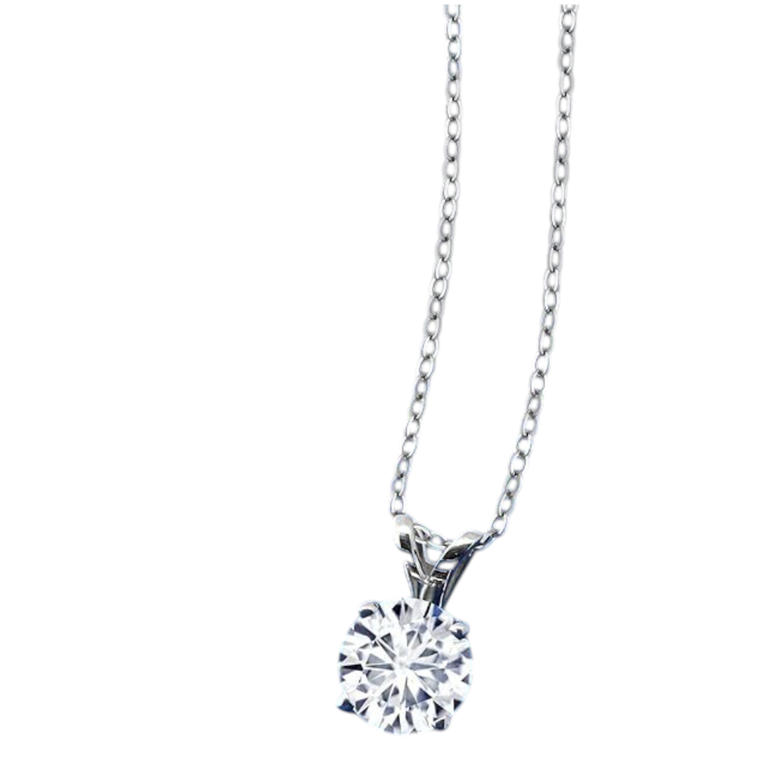 .80 CTW Certified Genuine Moissanite Solitaire Pendant Necklace -