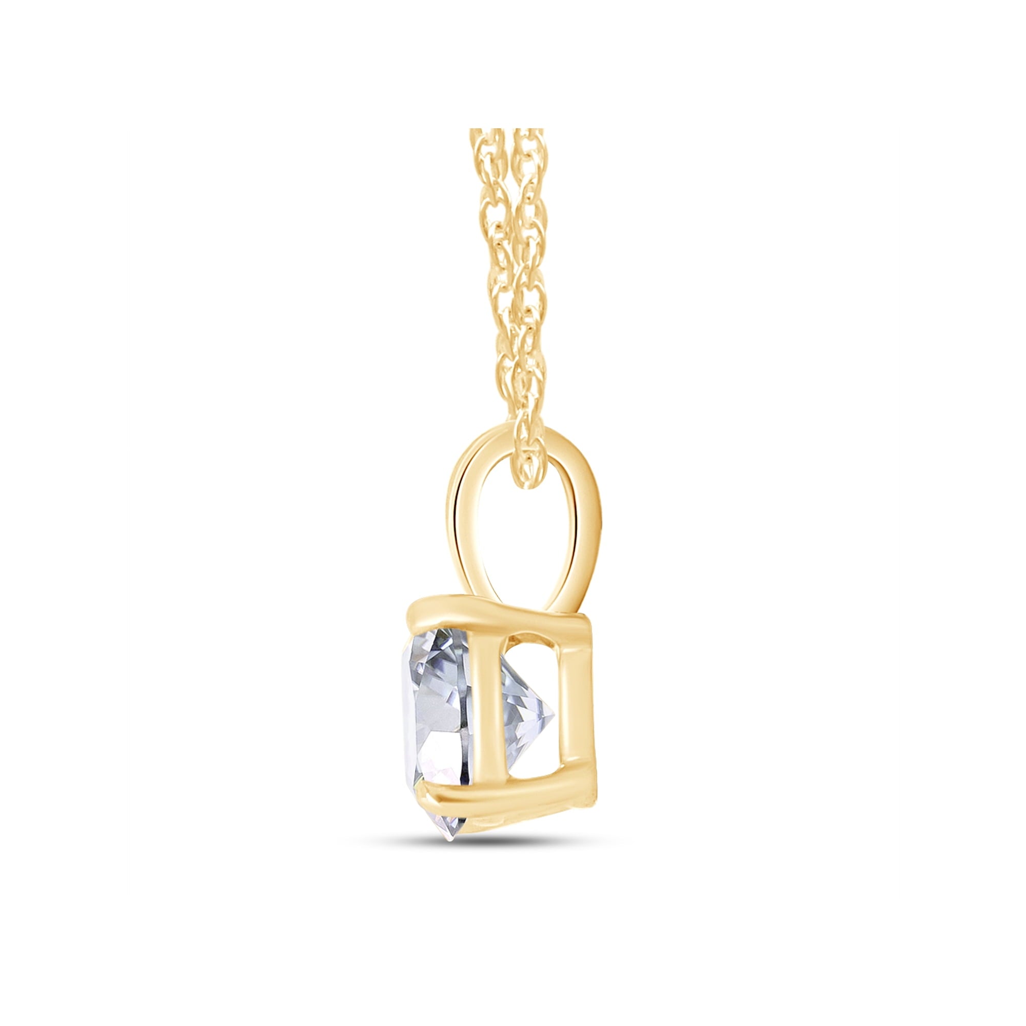 1.50 Ctw Round Lab Grown Diamond Pendant Necklace in 14K Gold – F