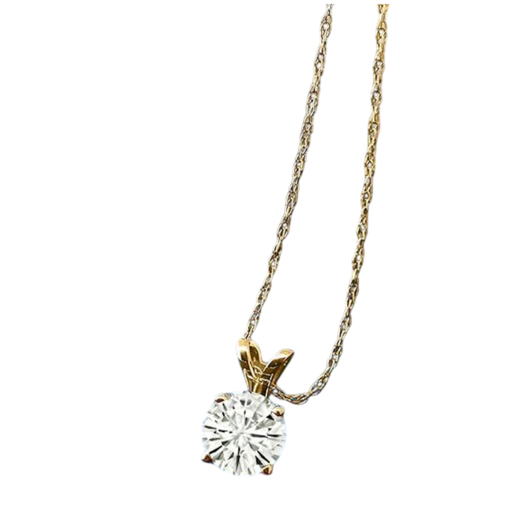 .80 CTW Certified Genuine Moissanite Solitaire Pendant Necklace -