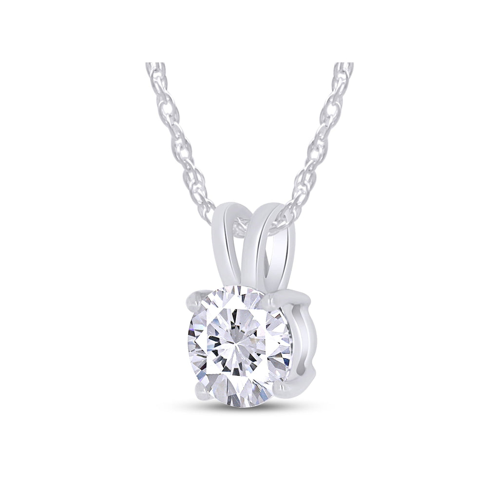 1.50 Ctw Round Lab Grown Diamond Pendant Necklace in 14K Gold – F