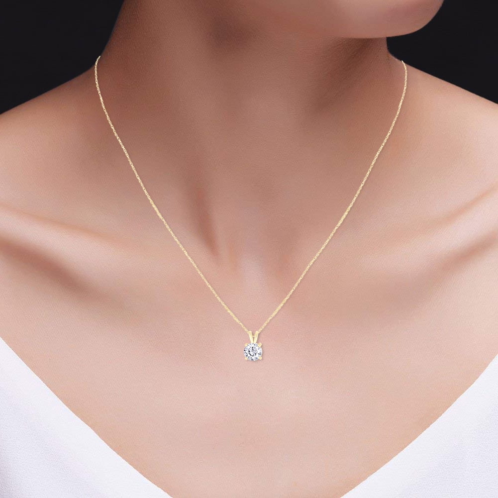 .80 CTW Certified Genuine Moissanite Solitaire Pendant Necklace -