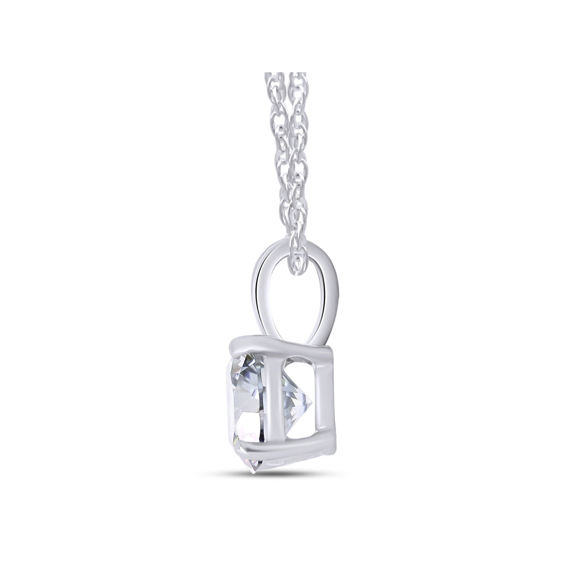 1.50 Ctw Round Lab Grown Diamond Pendant Necklace in 14K Gold – F