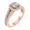 Round Halo Ring with Double-Row Shoulders – 3D Model
