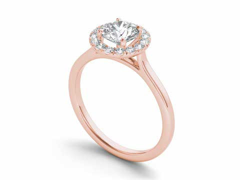 Halo Solitaire Engagement Ring CAD Design – Digital Download