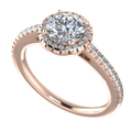 Round Halo Pavé Engagement Ring CAD Design – Digital Download