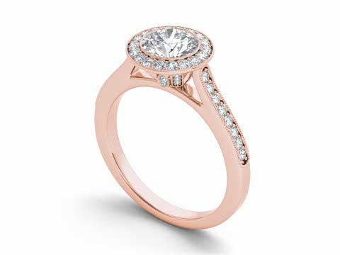 Open Gallery Halo Engagement Ring CAD Design – Digital Download