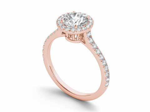 Raised Prong Halo Engagement Ring CAD Design – Digital Download