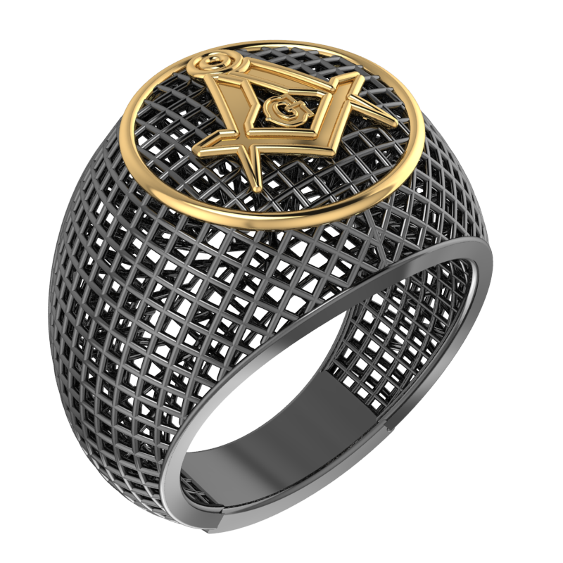 Masonic Ring – Breathable Lattice Structure  BY GALYA
