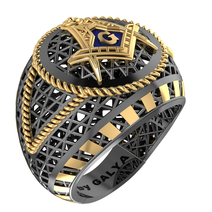 Masonic Ring - Breathable Lattice Structure  BY GALYA