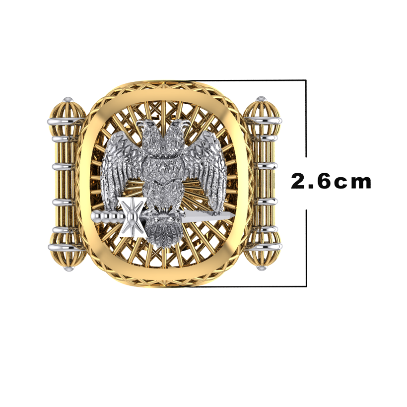 Masonic Ring 30 th degree  - Breathable Lattice Structure  BY GALYA